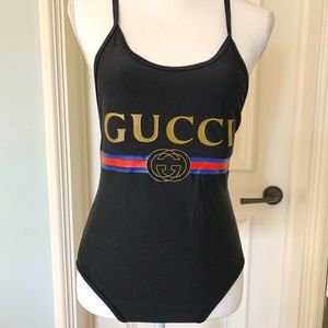 NWT Gucci Logo Print Swimsuit